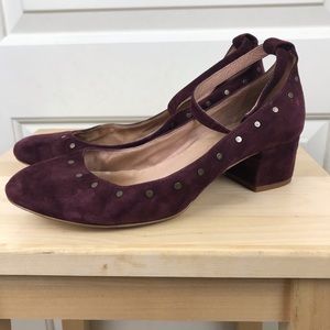 Madewell suede studded heels